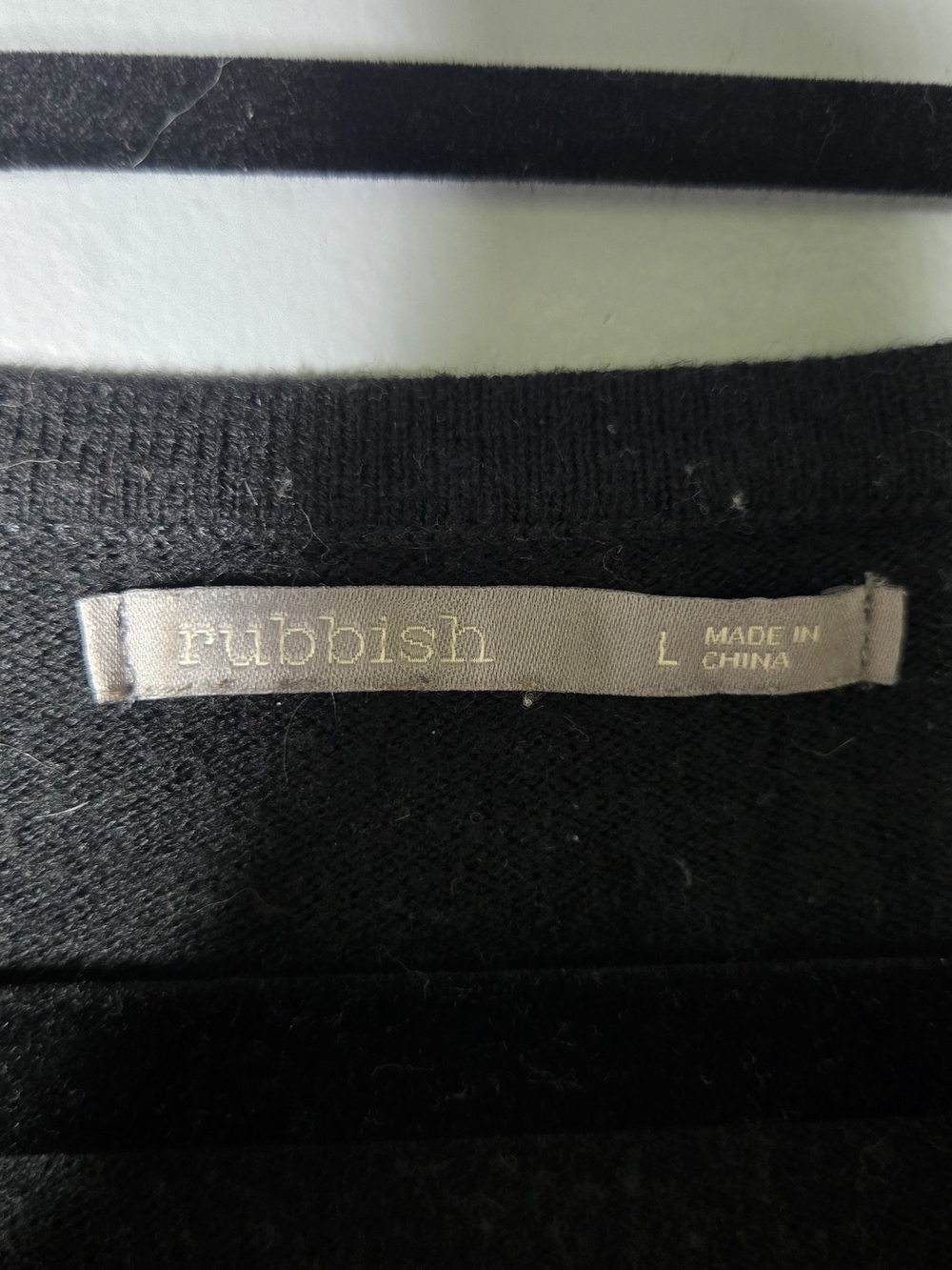 Rubbish Black V-Neck Lightweight Knit Sweater - Picture 2 of 4